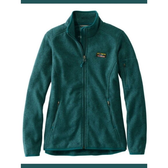 L.L. Bean Jackets & Blazers - L.L.Bean Sweater Fleece Full-Zip Jacket In Green
